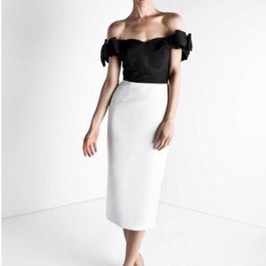 Alexia Maria Silk Off The Shoulder Bow Dress